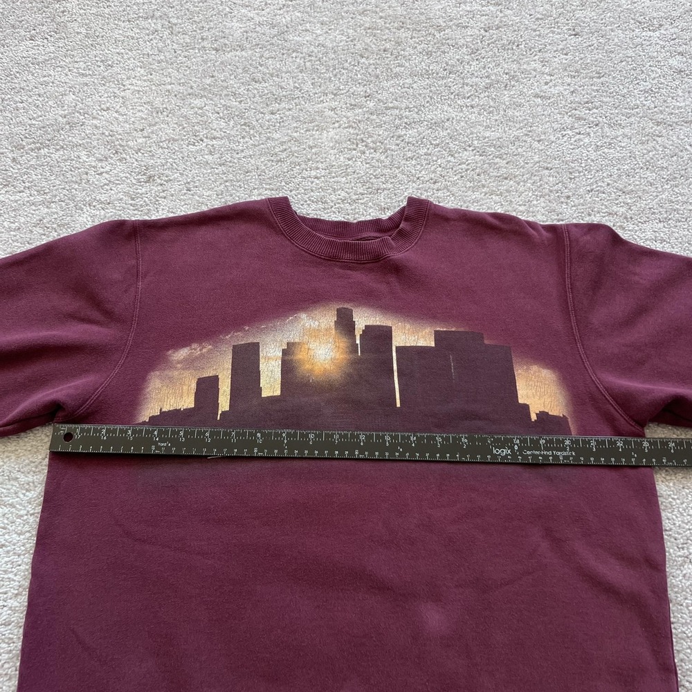 The Hundreds Sweatshirt Mens Large Red LA Skyline Graphic Crewneck Pullover - Picture 11 of 16